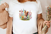 Spring Squirrel Garden Clipart, a Seasonal Illustration by DreamArtGraphic (Thumbnail 4 of 4)