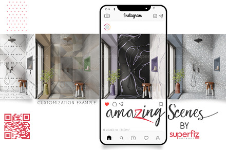 Wall&Floor mockup Shower Scene SM242