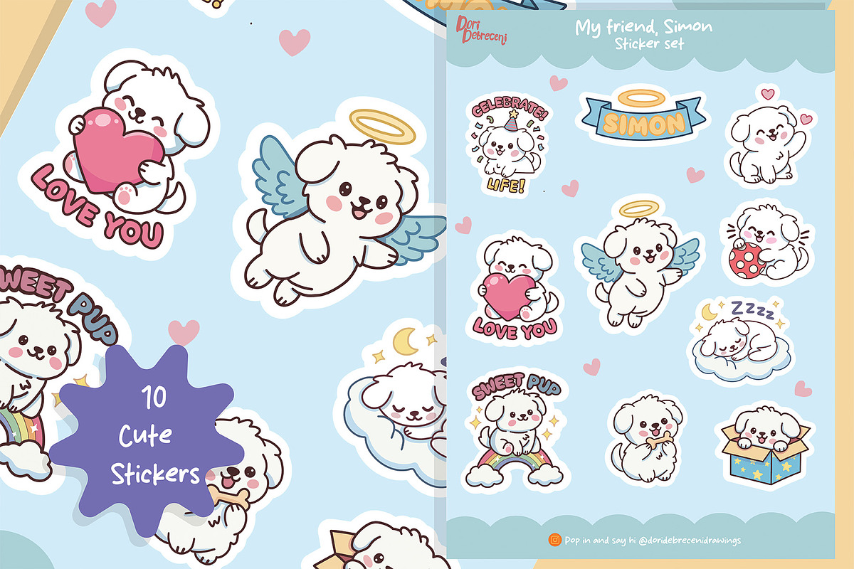 My Friend, Simon Sticker Set, a Graphic by Dori Debreceni draws (Photo 3 of 8)