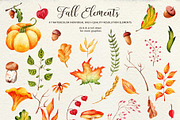 Fall in Love - Watercolor clipart, a Decorative Illustration by Astarte_design (Thumbnail 2 of 12)