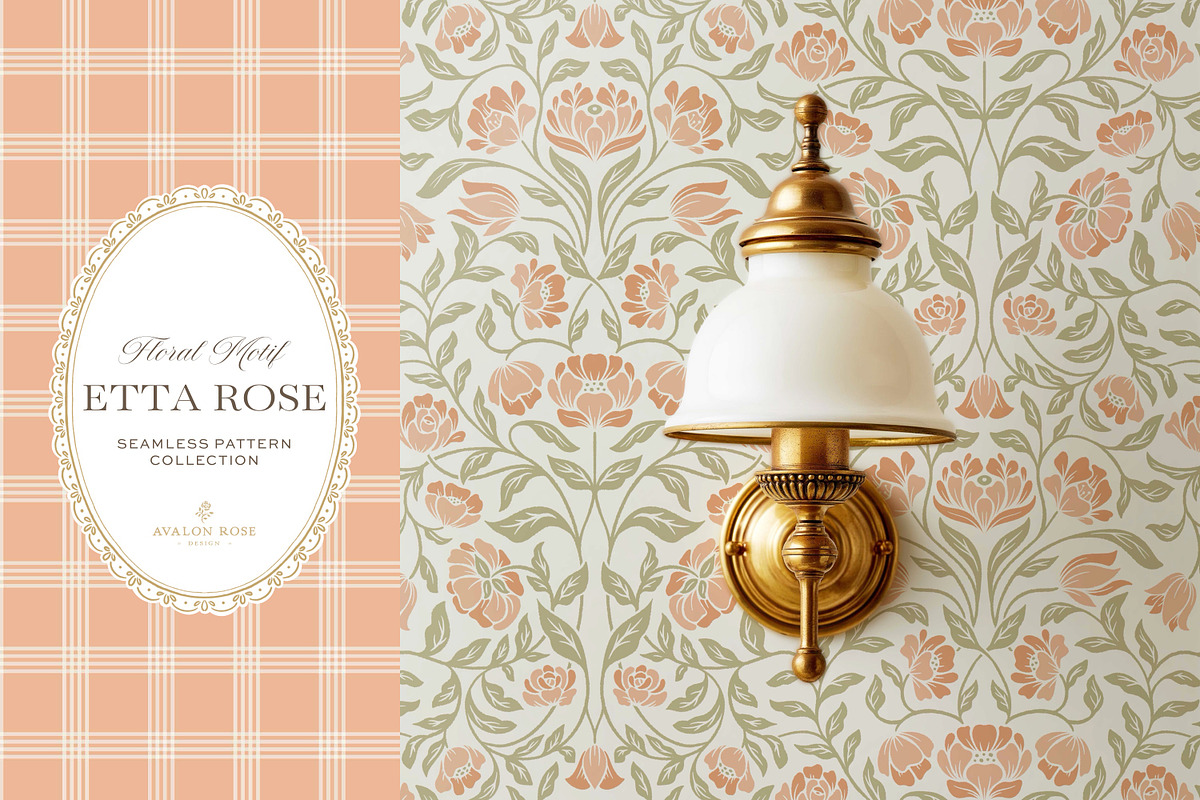 Vintage Peach Floral Print Patterns, a Pattern Graphic by Eclectic Anthology (Photo 10 of 14)