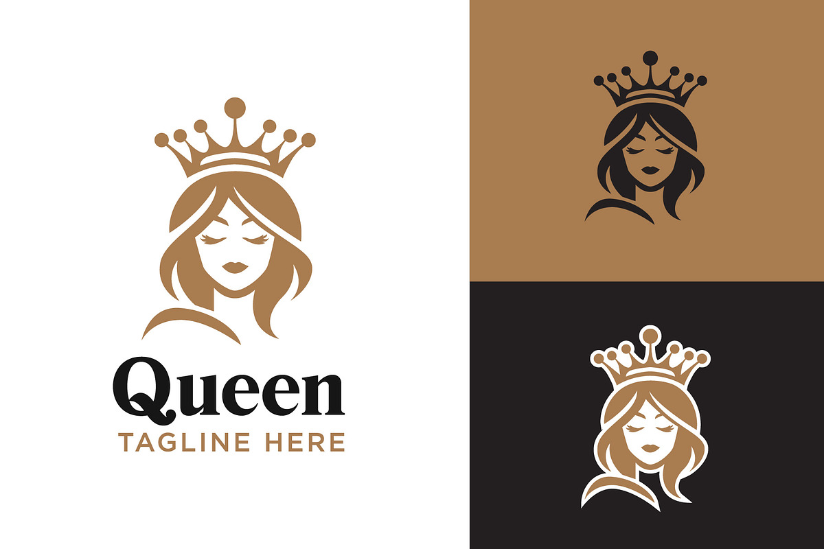 Beauty Queen Prince With Crown Logo, a Branding & Logo Template by funpixel