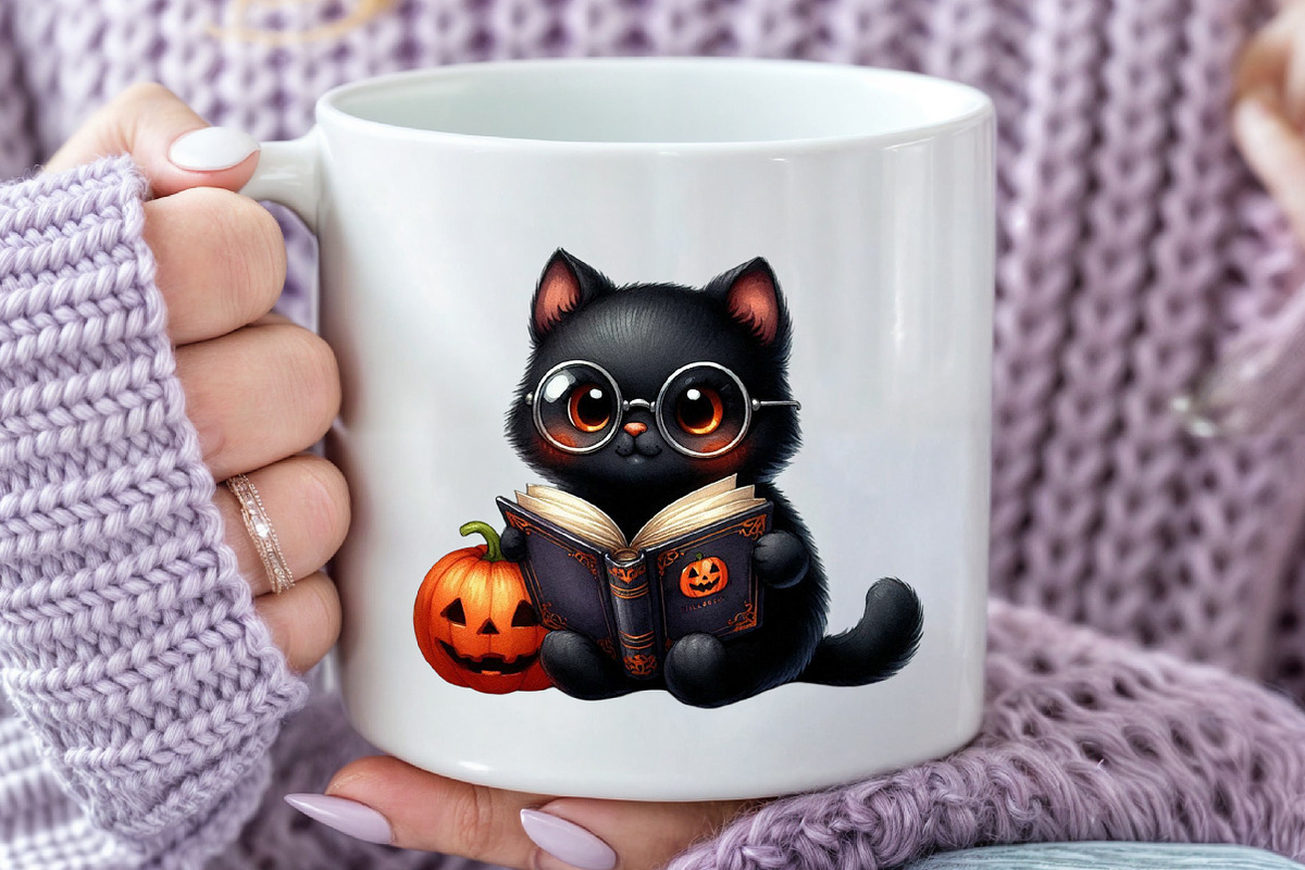 Nursery Halloween Black Cat Clipart, an Illustration by Rose Art (Photo 4 of 7)
