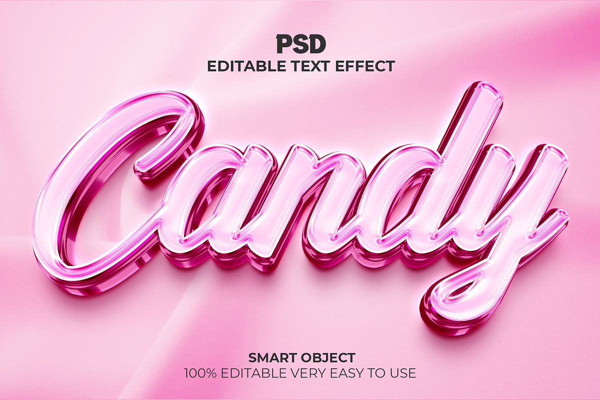 Candy Glossy Neon 3D Text Effect PSD, a Layer Style Add-On by Design Fly