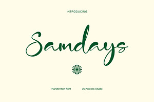 Samdays Font Handwritten Script