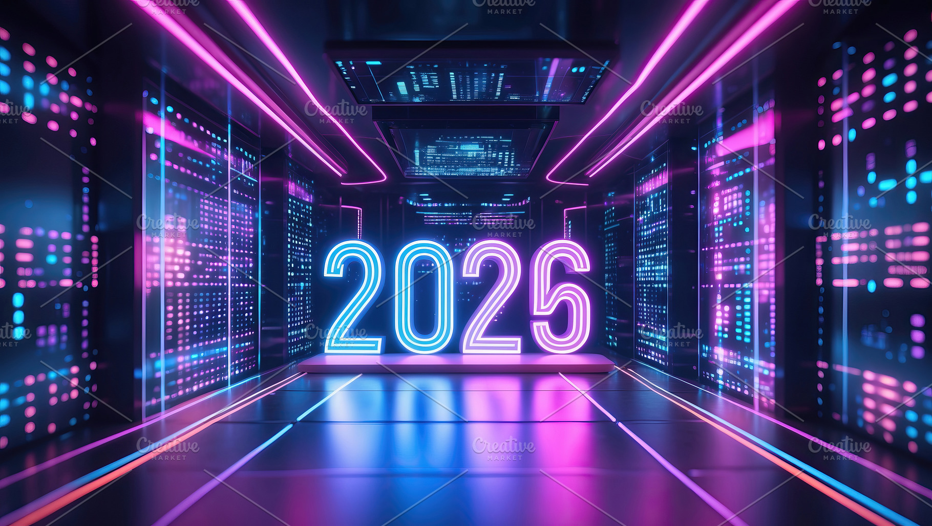 Futuristic 2026 in Neon with Tech Ba, a Technology Photo by Perpis