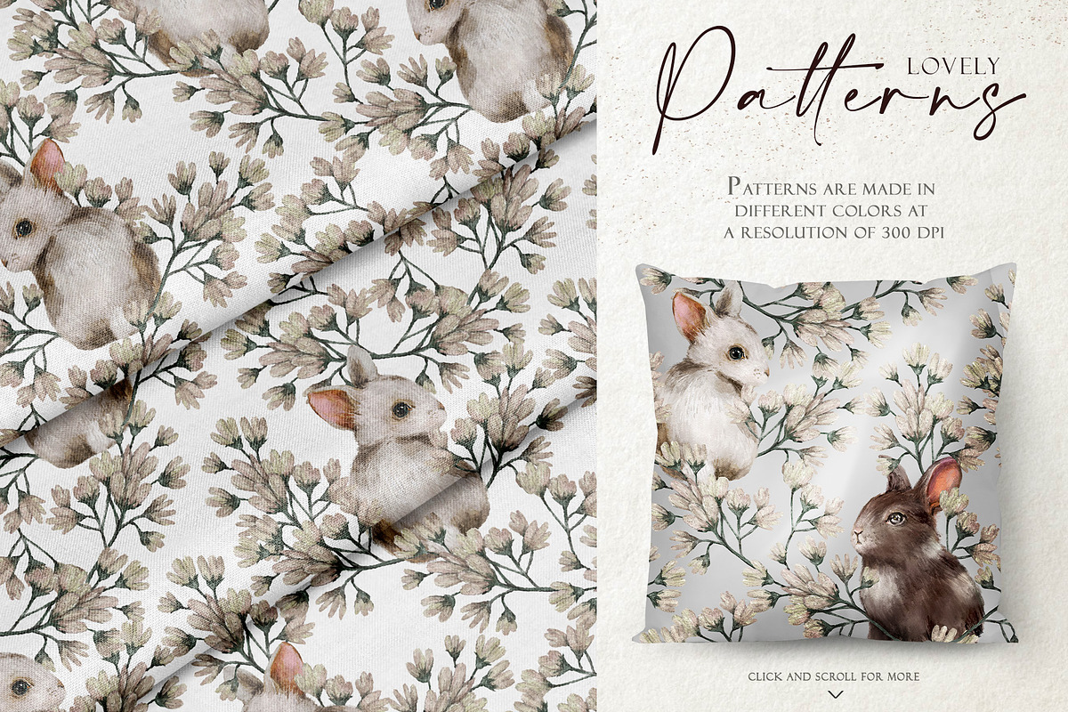 Rabbits and flowers collection, an Animal Illustration by Wenona (Photo 2 of 7)