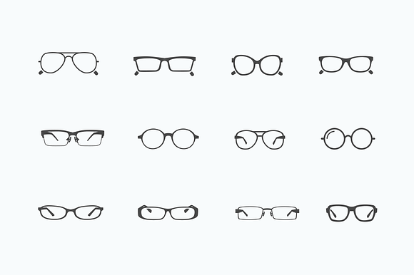12 Glasses And Spectacle Icons