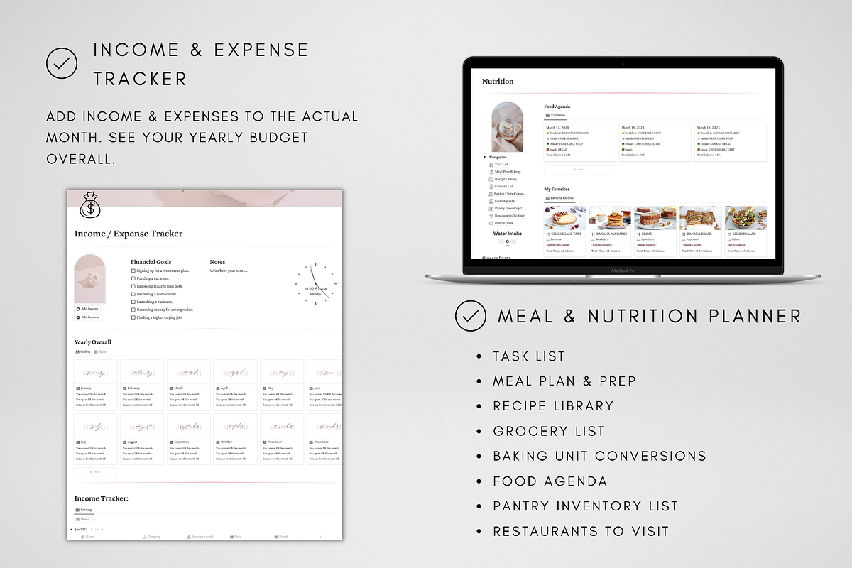 MEGA Notion Life Organizer Bundle, a Templates & Theme by BRANDcontent (Photo 5 of 9)