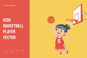Kids Basketball Player Vector, a Person Illustration by Partikusi Design