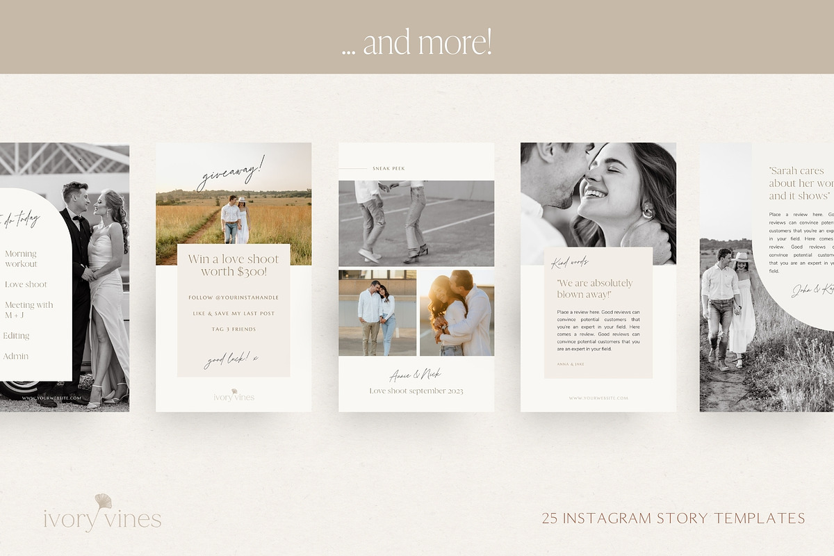 Neutral Instagram story templates, a Social Media Template by Wonderlik Webdesign (Photo 5 of 10)