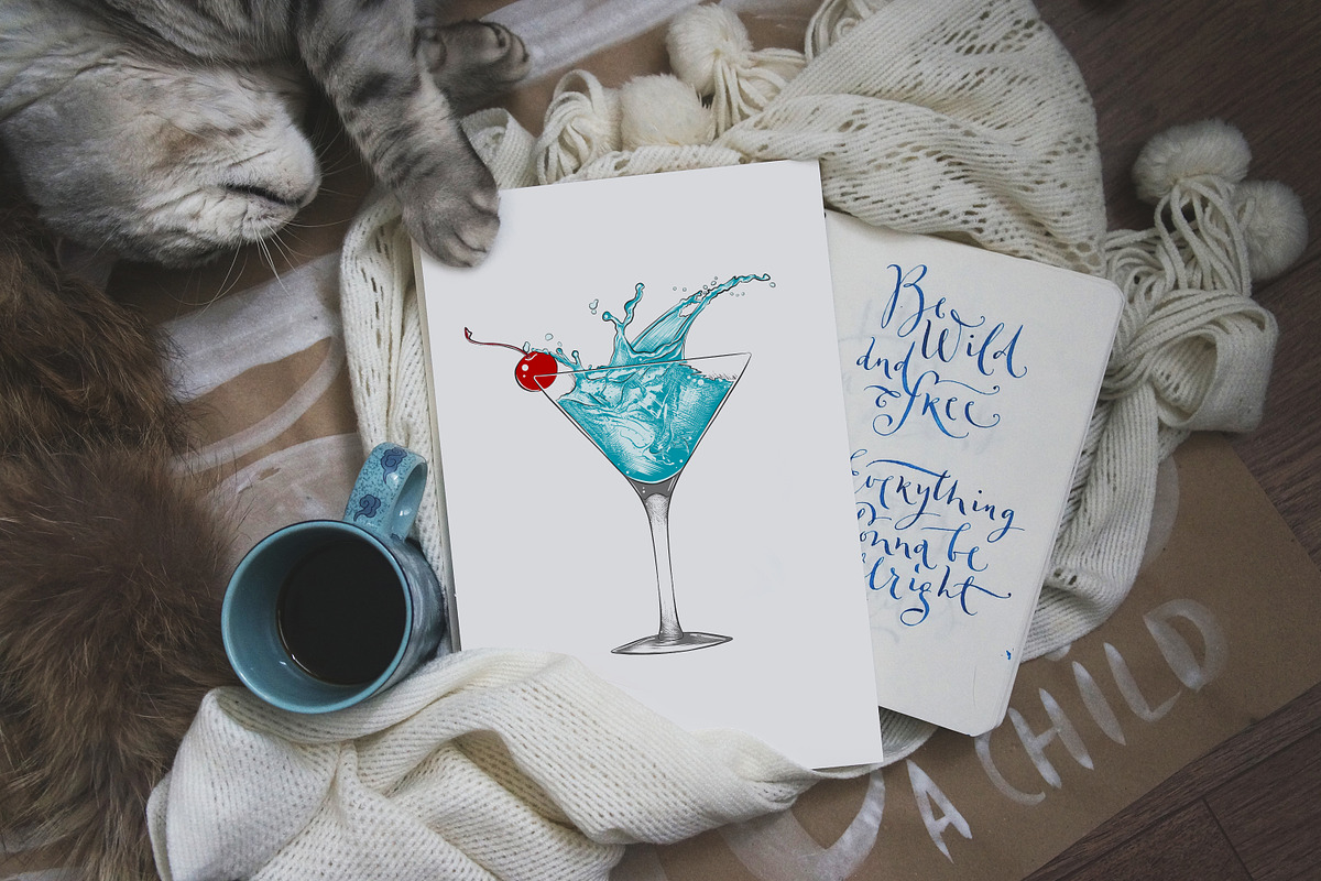 Hand drawn cocktails collection, a Food Illustration by Akimo Mia (Photo 4 of 5)