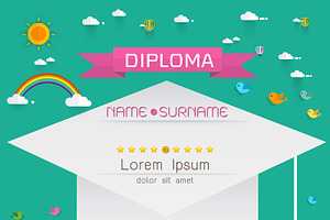 Certificate kids diploma, a Flyer Template by essense