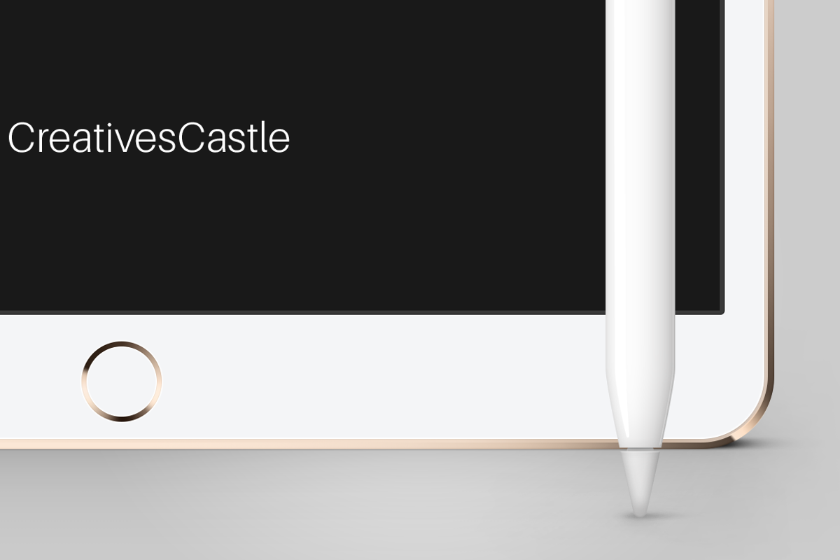 iPad Pro PSD Mockup with Pen, an iPad Mockup by CreativesCastle (Photo 3 of 5)