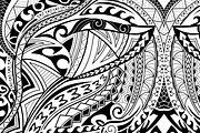 5 black & white Polynesian patterns, a Pattern Graphic by Natsuhisui (Thumbnail 4 of 6)