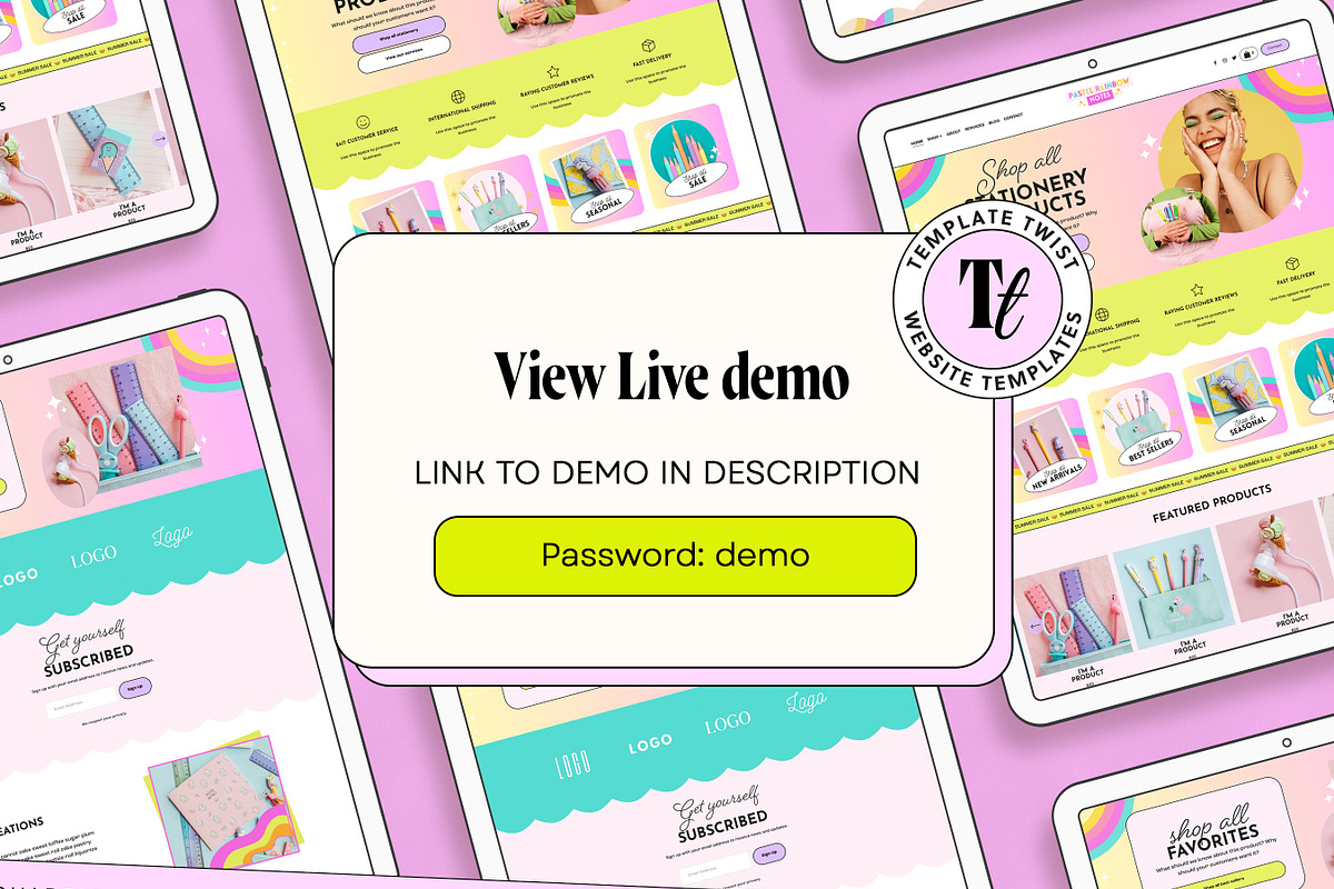 Pastel Rainbow Website Template