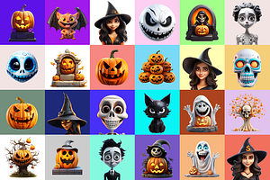 320 Elements Halloween Characters