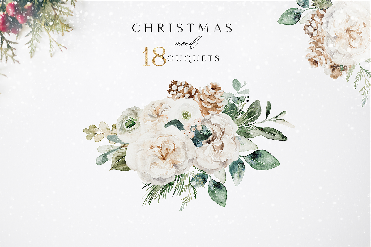Christmas mood - watercolor set, a Seasonal Illustration by Youksy (Photo 12 of 20)