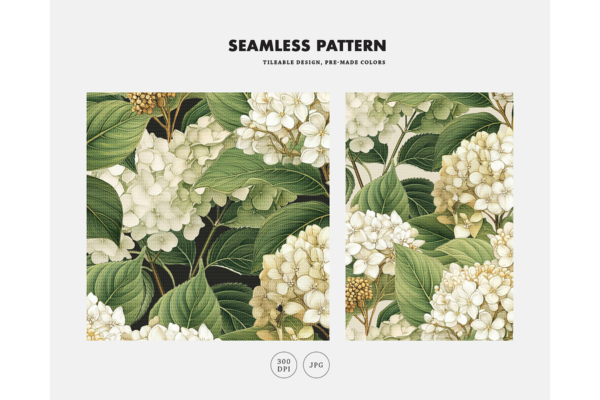 Hydrangea watercolor seamles pattern, a Pattern Graphic by Milatoo (Photo 4 of 6)