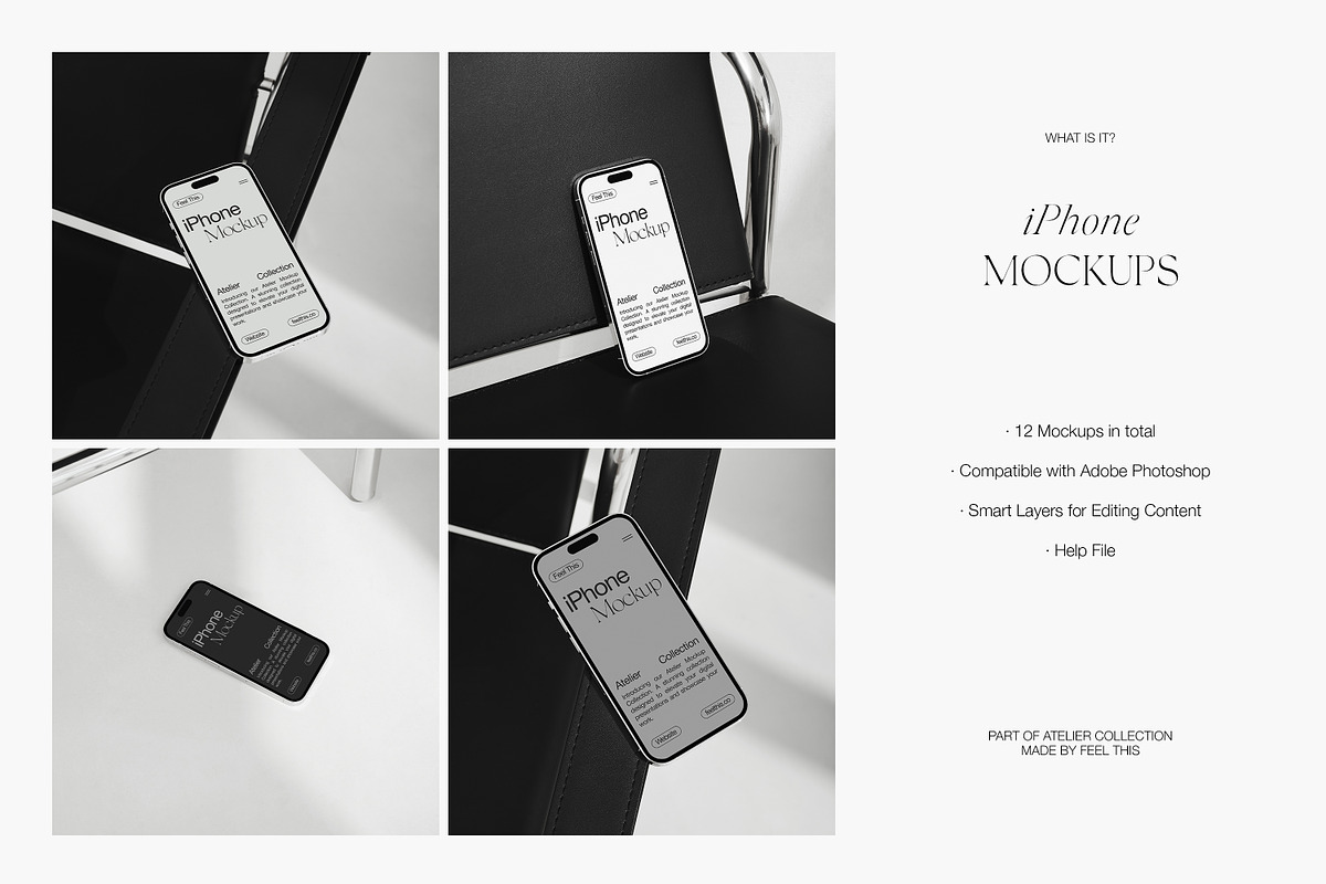iPhone 14 Pro Mockups, an iPhone Mockup by Feel This (Photo 2 of 7)