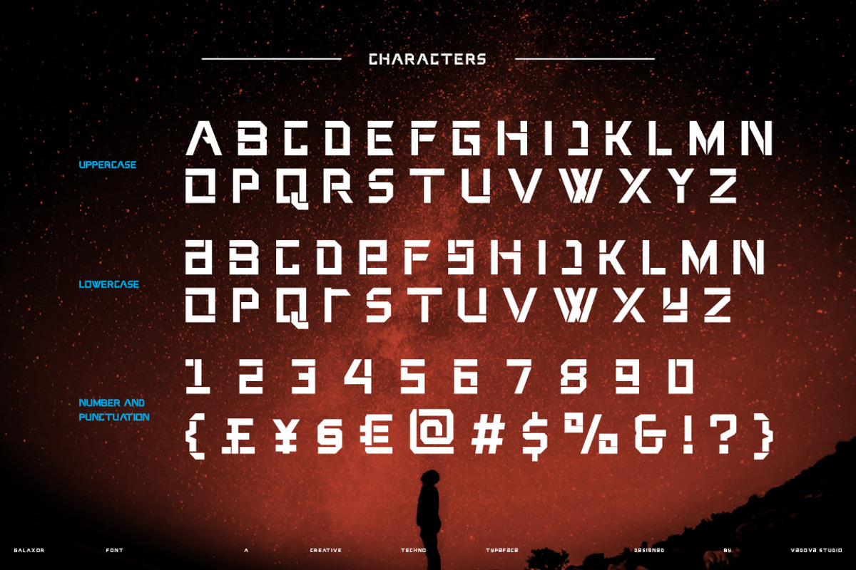 Galaxor Futuristic Techno Font, a Sans Serif Font by Vadovastd (Photo 2 of 7)