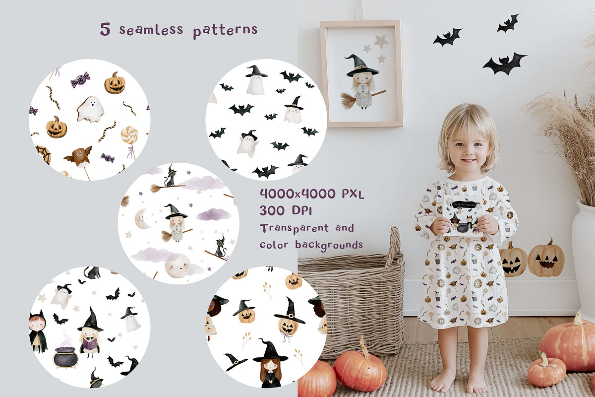 Cute Halloween Watercolor Collection, an Object Graphic by NikiArts (Photo 3 of 7)