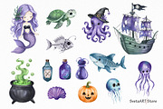 Underwater Halloween Clipart, a Seasonal Illustration by SvetaArtStore (Thumbnail 3 of 8)
