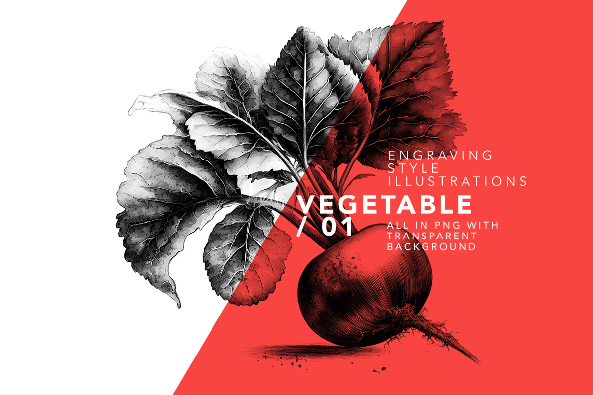 Vegetables in engraving style / 01, a Food Illustration by Graxaim Mock-up (Photo 2 of 4)