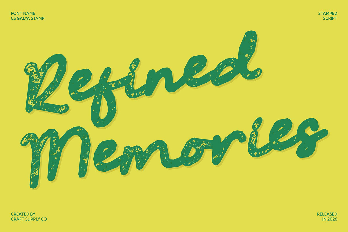 CS Galya Stamp, a Script Font by Craft Supply Co. (Photo 2 of 8)