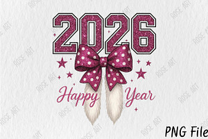 Happy New Year 2026 Sublimation Png, a Seasonal Illustration by Rose Art