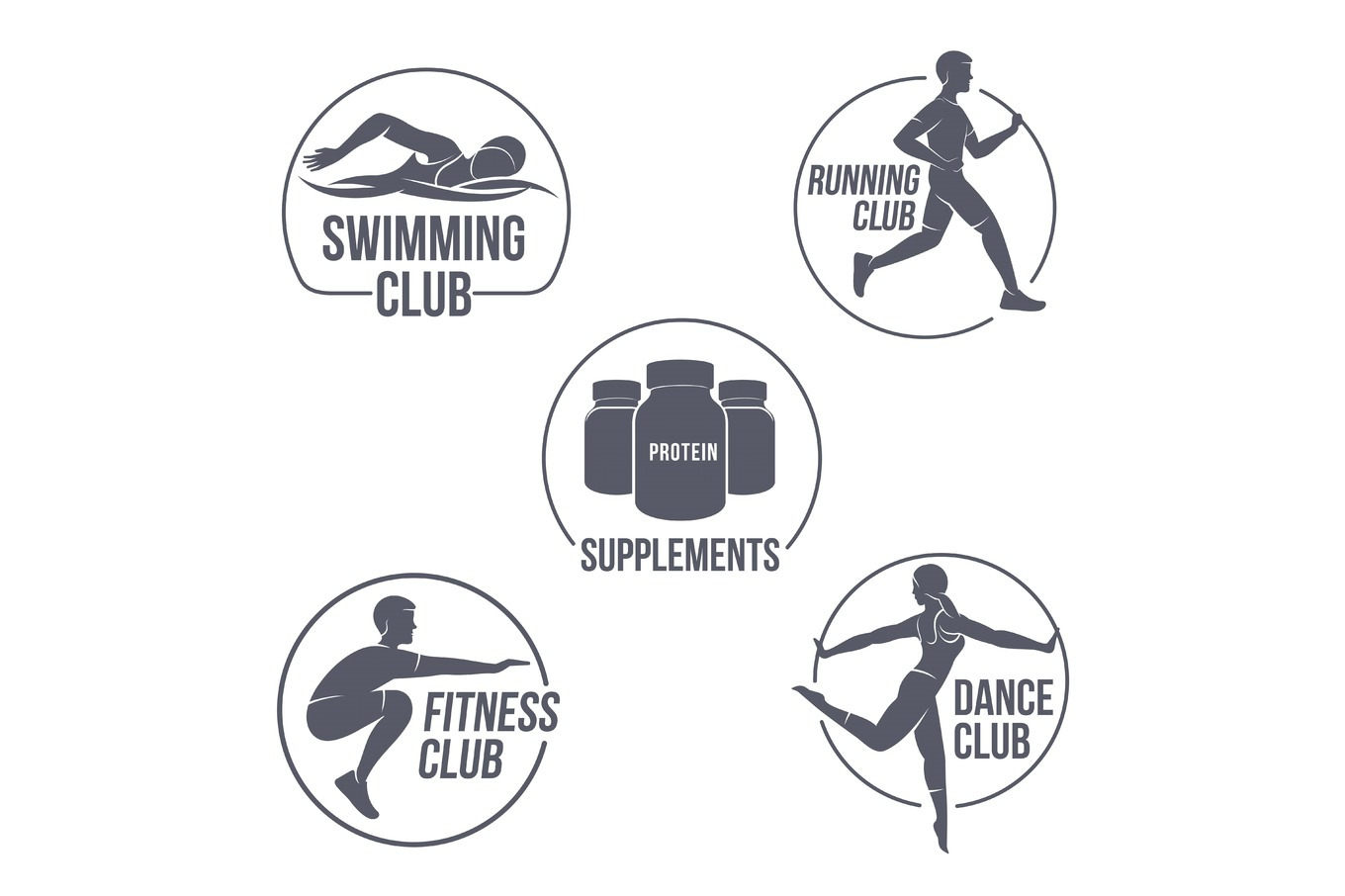Aerobic Workout Logo by Handy Trendy  Creative Market