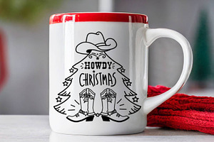 Cowboy Christmas SVG, PNG Howdy