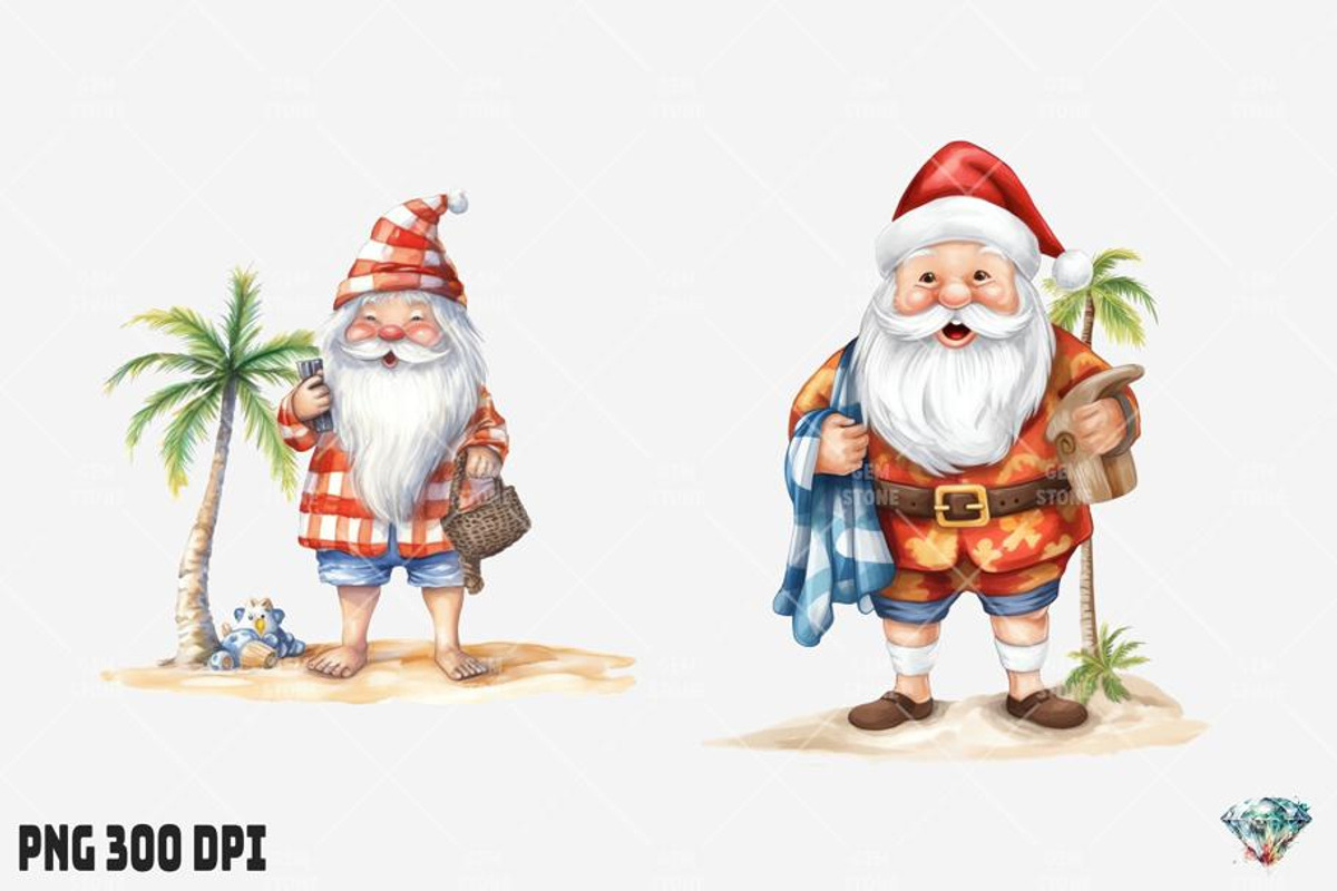 Summer Christmas Santa Claus, an Illustration by Gemstone (Photo 8 of 12)
