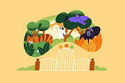 Zoo map design with animals + set, an Animal Illustration by PaperTrident (Thumbnail 5 of 7)
