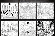 80 Alien Ruins Coloring Pages Bundle, a Brochure Template by LA Design (Thumbnail 2 of 10)