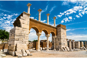 Ruins of the st john basilica at stock photo containing turkey and ephesus, an Architecture Photo by Leonid Andronov