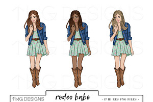 Fashion Girl Country Chic Clip Art