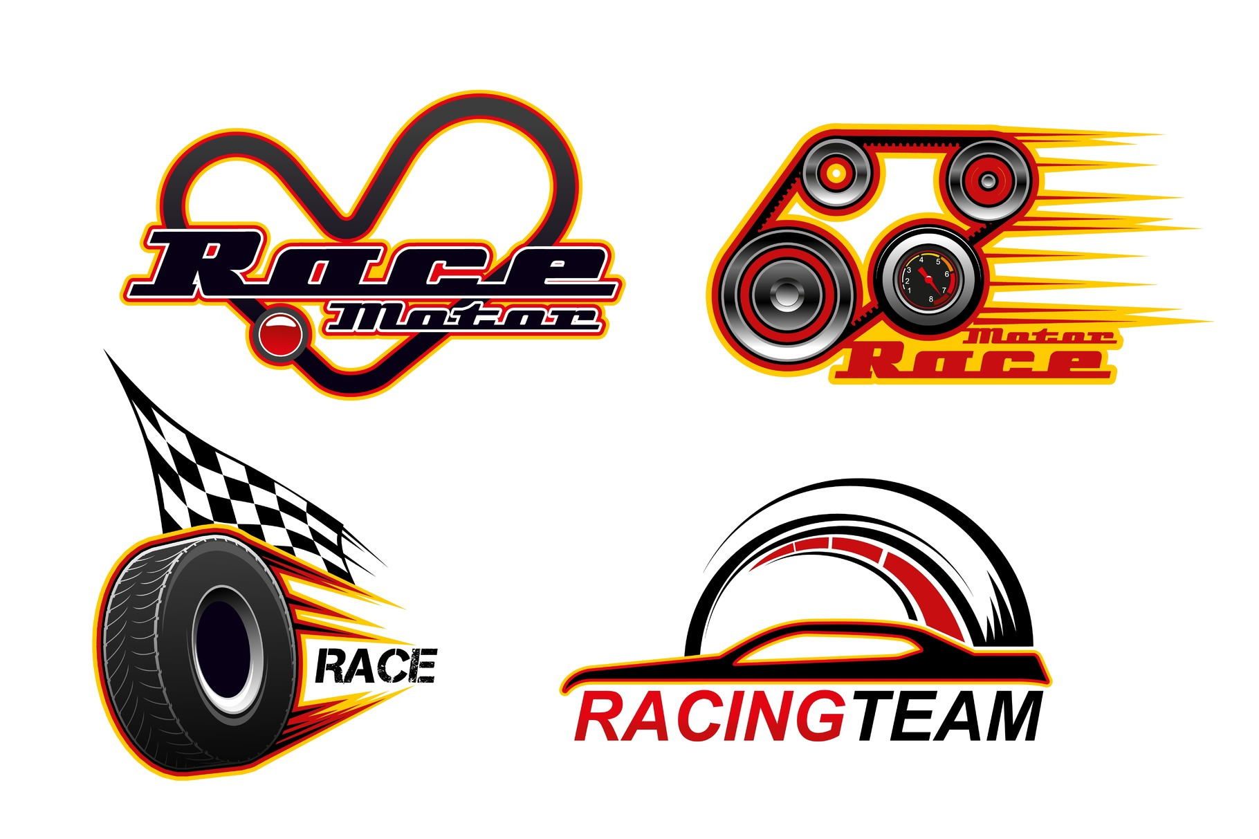 Car Races Motor Racing Icons by Vector Tradition  Creative Market