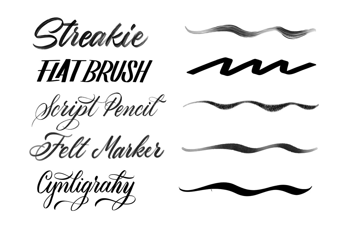 Procreate Lettering Brush Pack 1, a Brush Add-On by Cynlop Ink (Photo 3 of 10)