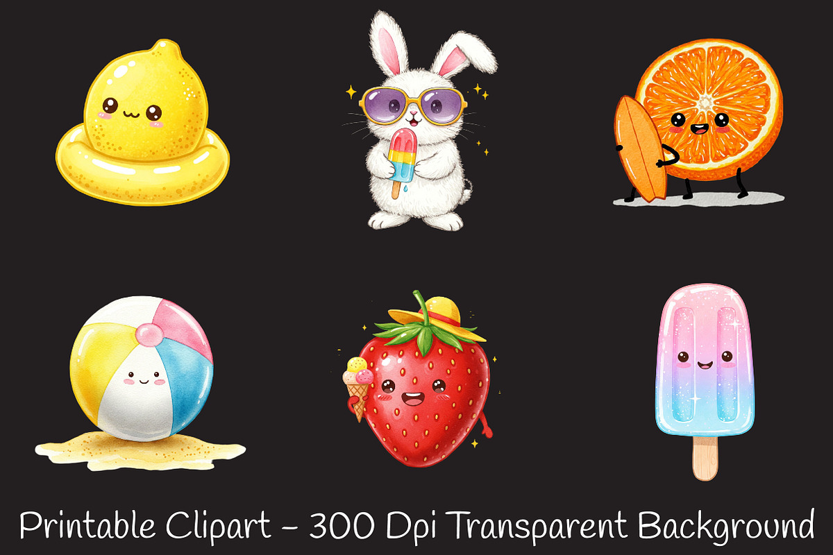 Cute Sweet Summer Clipart, an Illustration by RobertsArt (Photo 2 of 7)