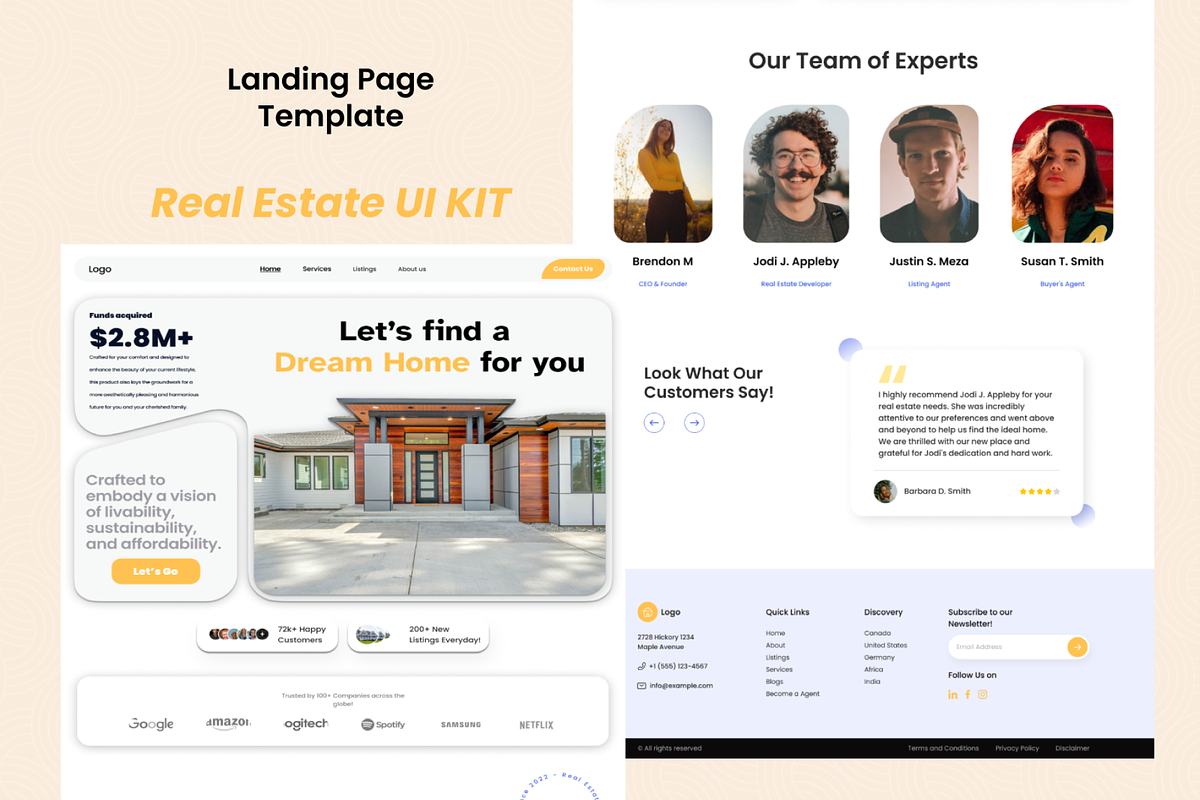 Real Estate Landing Page Template, an UI Kit Template by ElArtDesign