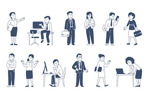 Office characters doodle style, a Person Illustration by LadadikArt