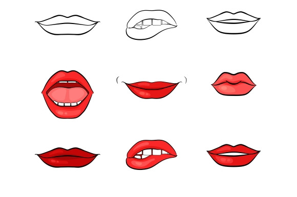 Vector Woman Lips And Mouth