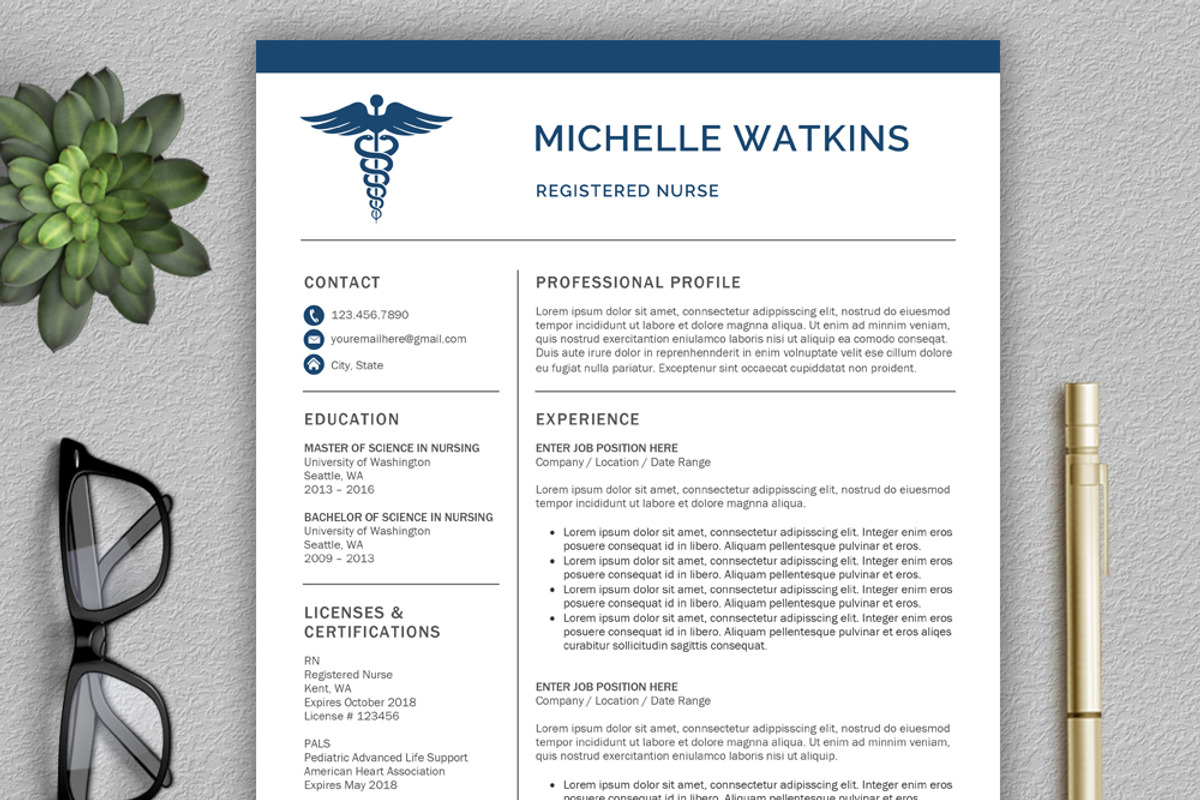 Medical Resume | Nurse CV, a Resume Template by Klamp Studio (Photo 1 of 7)
