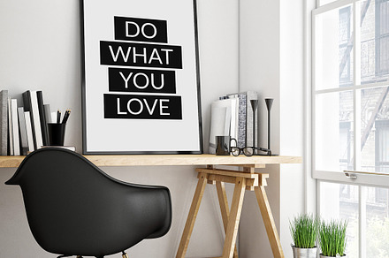 Do what you love  workplace poster stock photo containing home decor and