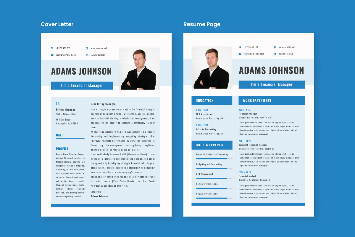 CV Resume Financial Manager V2, a Resume Template by twinstd (Photo 2 of 3)