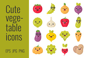 Cute vegetable icons