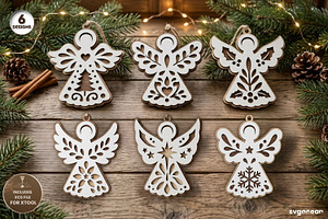 Nativity Angel Ornament SVG Bundle