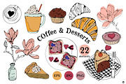 Coffee and Desserts, a Food Illustration by Olillia (Thumbnail 1 of 2)