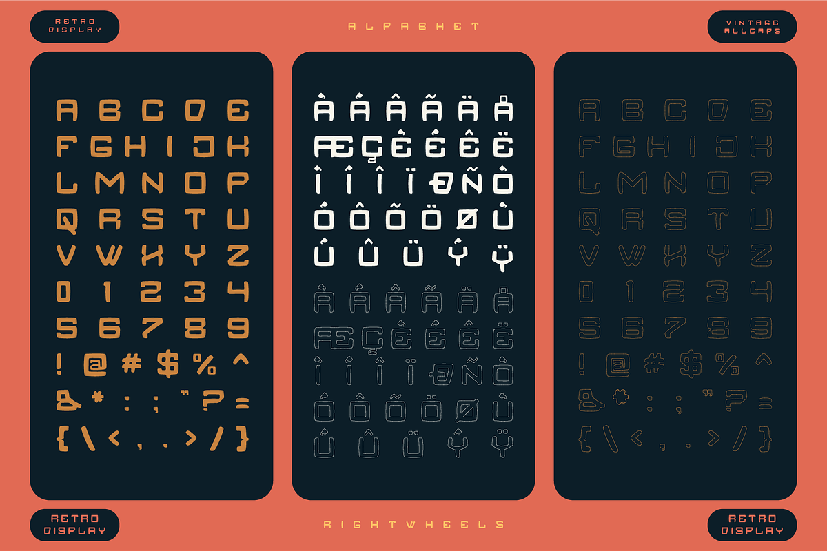 HUBCAPT - Retro Handdrawn Font, a Font by Rightwheels (Photo 2 of 10)